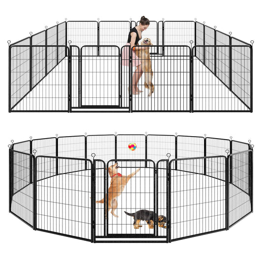 Kfvigoho Dog Playpen Outdoor Panels Heavy Duty Dog Pen Height Puppy Playpen Anti-Rust Exercise Fence with Doors Small