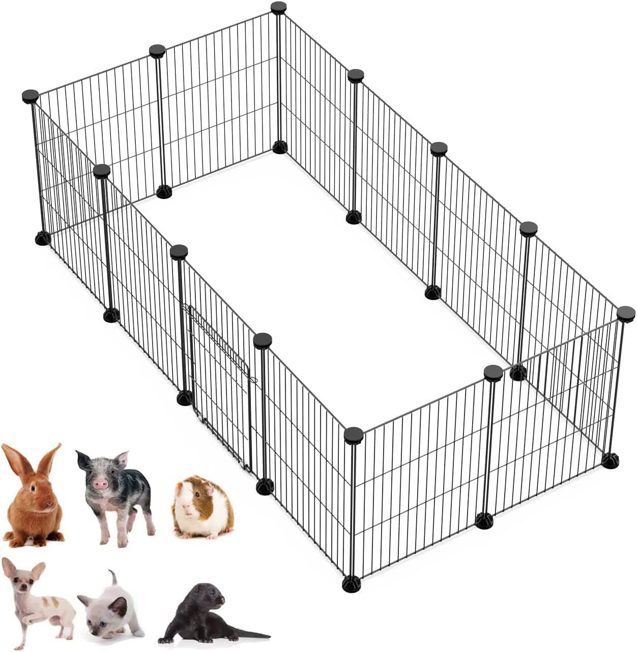 LANGXUN DIY Small Animal Pet Playpen with Door Rabbit Guinea Pig Cages